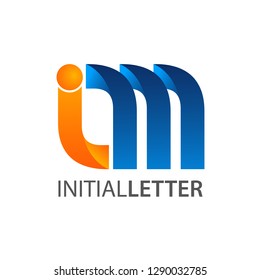 Initial letter im curved logo concept design. Symbol graphic template element vector