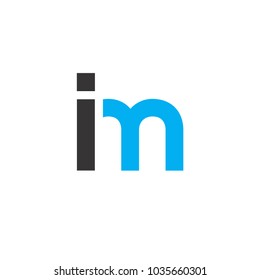 Initial Letter im Linked Circle Lowercase Logo Black Blue Icon Design Template Element