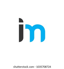 Initial Letter im Linked Circle Lowercase Logo Black Blue Icon Design Template Element