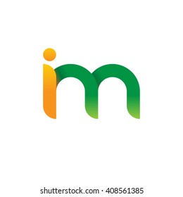 initial letter im linked round lowercase logo orange green