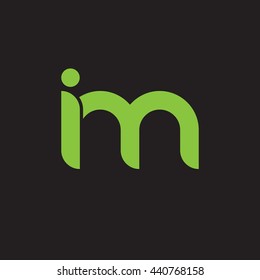 initial letter im linked round lowercase logo green