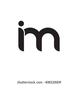 initial letter im linked rounded lowercase monogram logo black