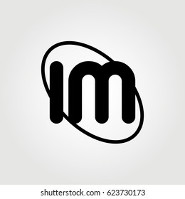 initial letter im logo black on white background