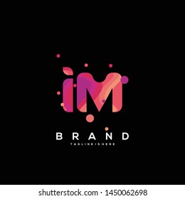 Initial letter IM logo with colorful background, letter combination logo design for creative industry, web, business and company. - Vector