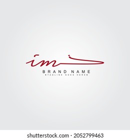 Initial Letter IM Logo - Hand Drawn Signature Logo