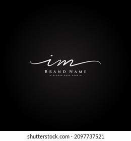 Initial Letter IM Logo - Handwritten Signature Logo