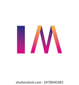 Initial Letter IM Logo Lowercase, magenta and orange, Modern and Simple Logo Design