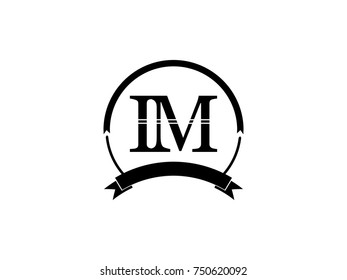 initial letter IM logo monogram retro black