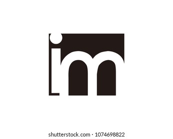 Initial letter im lowercase logo black and white