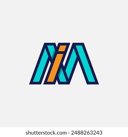 Initial Letter IM or MI Logo, Monogram Logo letter I with M combination, design logo template element, vector illustration