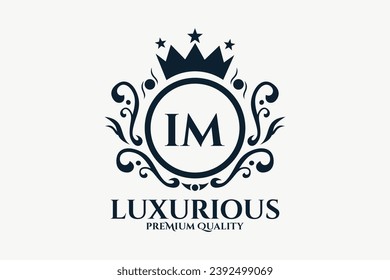 Initial  Letter IM Royal Luxury Logo template in vector art for luxurious branding  vector illustration.