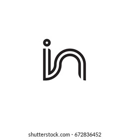 Initial letter in, linked outline rounded lowercase, monogram black