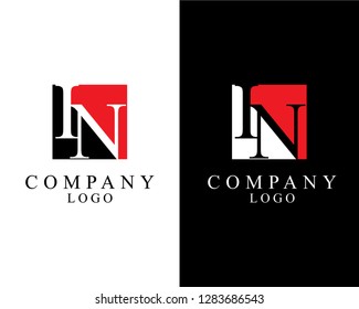 initial letter in, ni square shape logo vector for company identity.