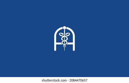 Initial Letter A incorporated with Caduceus Medical Logo Design