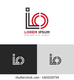 Initial Letter IO linked uppercase overlap modern logo design template. Suitable for business, consulting group company