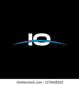 Initial letter IO overlapping movement swoosh horizon logo vector for logo company isolated in black background