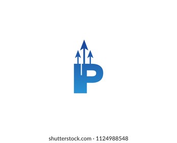 Initial Letter IP Arrow Chart Finance Business