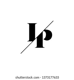 Initial Letter IP Monogram Sliced. Logo template isolated on white background