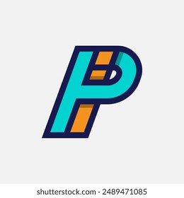 Initial Letter IP or PI Logo, Monogram Logo letter I with P combination, design logo template element, vector illustration