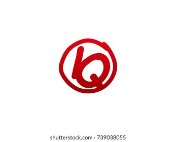 The initial letter IQ handwritten logo