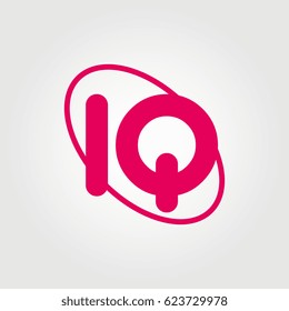 initial letter iq logo pink on white background