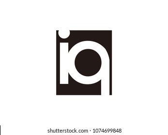 Initial Letter Iq Lowercase Logo Black And White