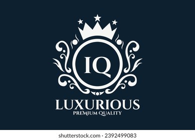 Initial  Letter IQ Royal Luxury Logo template in vector art for luxurious branding  vector illustration.