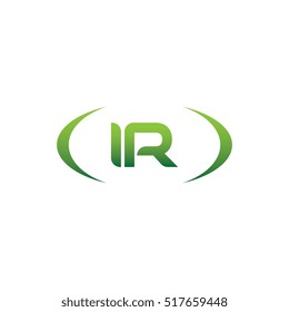 initial letter IR brackets uppercase logo green vector element template design