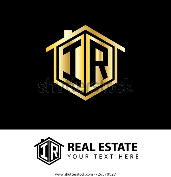 Initial Letter Ir House Logo Gold Stock Vector Royalty Free