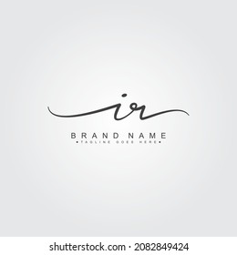 Initial Letter IR Logo - Hand Drawn Signature Logo