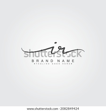 Initial Letter IR Logo - Hand Drawn Signature Logo