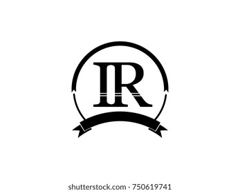 initial letter IR logo monogram retro black