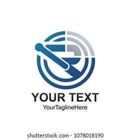 Initial letter IR logo template colored grey blue circle design for business and company identity