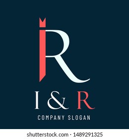 initial letter IR logotype company name, Simple logo design