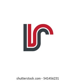 Initial Letter IR LR UR Linked Design Logo Black Red