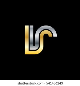 Initial Letter IR LR UR Linked Design Logo Gold Silver