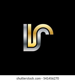 Initial Letter IR LR UR Linked Design Logo Silver Gold