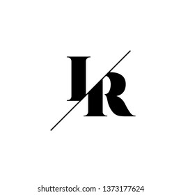 Initial Letter IR Monogram Sliced. Logo template isolated on white background