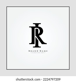 Initial Letter IR or RI Logo - Minimal Monogram Logo for Alphabet I and R