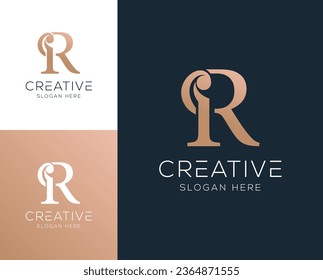 Initial letter IR, RI logo design vector illustration