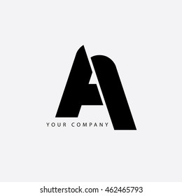 A I  Initial Letter Isolated Logo Black