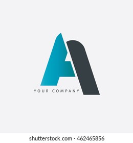 A I  Initial Letter Isolated Logo Blue Black