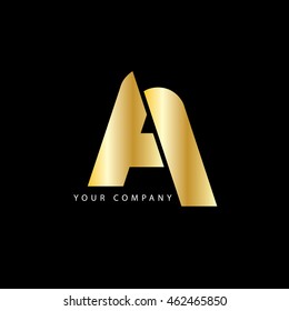 A I  Initial Letter Isolated Logo Gold