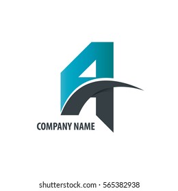 Initial Letter A Isolated Swoosh Logo