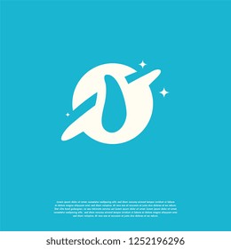 Initial Letter I-Swoosh Orbit Logo Designs Vector, I-Initial Logo for kids logo template in blue background, Logo symbol icon