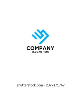Initial Letter IU shape love Logo Template Design