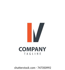 Initial Letter IV Design Logo