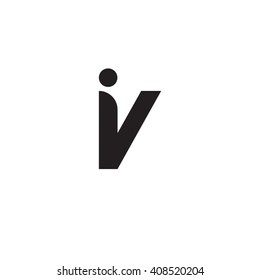 initial letter iv linked lowercase monogram logo black