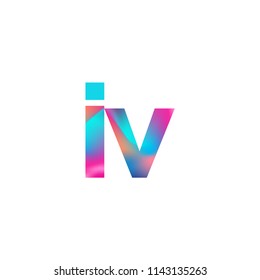 Initial Letter IV Logo Lowercase colorful design, Modern and Simple Logo Design.
