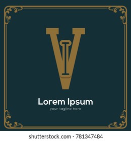 Initial letter IV logotype company name. Vector for company name.